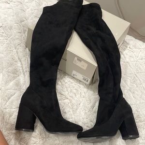 marc fisher black fabric over the knee boots 6